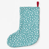 Aqua White Confetti Stippen Kleine Kerstsok (Achterkant)