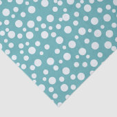 Aqua White Confetti Stippen Tissuepapier (Detail)