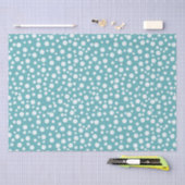 Aqua White Confetti Stippen Tissuepapier (Craft)