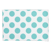 Aqua White Cute Polka Dots Kussensloop (Voorkant)