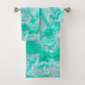 Aqua White Gemstone Agate Mineral Quartz Bad Handdoek (Insitu)