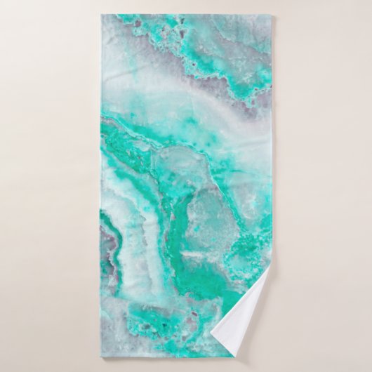 Aqua White Gemstone Agate Mineral Quartz Bad Handdoek (Badhanddoek)