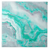 Aqua White Gemstone Agate Mineral Quartz Tegeltje (Voorkant)