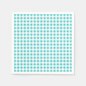 Aqua White Gingham Pattern Servetten (Voorkant)