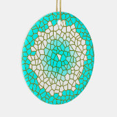 Aqua White Glas in lood Design> PatroonOrnamenten Keramisch Ornament (Rechts)