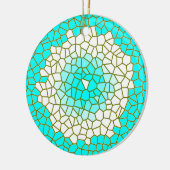 Aqua White Glas in lood Design> PatroonOrnamenten Keramisch Ornament (Links)