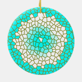 Aqua White Glas in lood Design> PatroonOrnamenten Keramisch Ornament