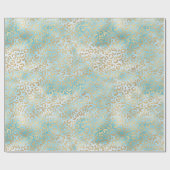 Aqua White Gold Leopard Print Cadeaupapier (Vlak)