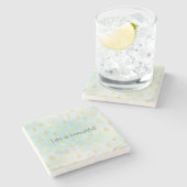 Aqua White Gold Tropical Glam Ananas Onderzetter (Zijkant)