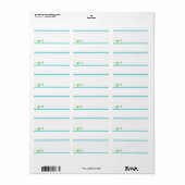 Aqua White Green Floral Birds Blank Address Label (Full Sheet)