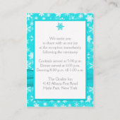 Aqua, White, Grey Snowflakes Enclosure Kaart (Achterkant)