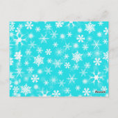 Aqua, White, Grey Snowflakes Table Number Kaart (Achterkant)