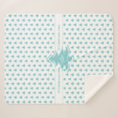 Aqua & White Iconic kerstboompatroon Sherpa Deken (Voorkant (horizontaal))