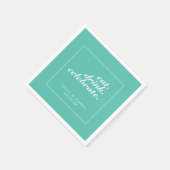 Aqua & White Modern minimalist Wedding Servet (Hoek)