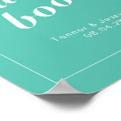 Aqua & White Modern Minimalist Wedding Sign Poster (Hoek)