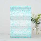 Aqua White Mosaic Stationery met optionele lijnen Briefpapier (Staand voorkant)