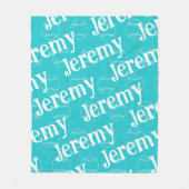 Aqua & White Nieuwigheid Honkbal Fleece Deken (Voorkant)