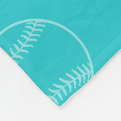 Aqua & White Nieuwigheid Honkbal Fleece Deken (Hoek)