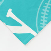 Aqua & White Novelty Football Fleece Deken (Hoek)