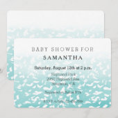  Aqua White Ombre Dierenprint baby shower Kaart (Voorkant / Achterkant)