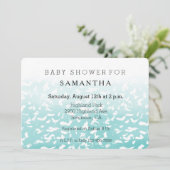  Aqua White Ombre Dierenprint baby shower Kaart (Staand voorkant)