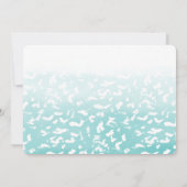  Aqua White Ombre Dierenprint baby shower Kaart (Achterkant)