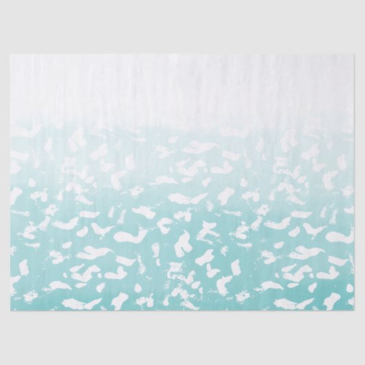  Aqua White Ombre Dierenprint Tissuepapier (Voorkant)