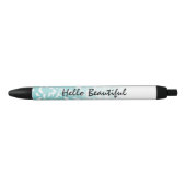  Aqua White Ombre Dierenprint Zwarte Inkt Pen (Voorkant)