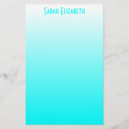 Aqua White Ombre Stationery Briefpapier