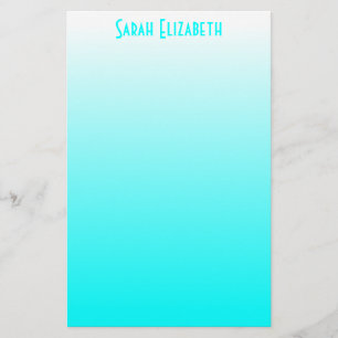 Aqua White Ombre Stationery Briefpapier