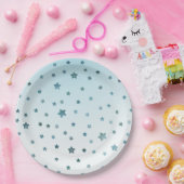 Aqua White Ombre Sterren Papieren Bordje (Feest)