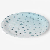 Aqua White Ombre Sterren Papieren Bordje (Gekanteld)
