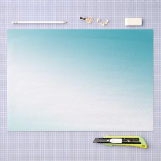 Aqua White Ombre Tissuepapier (Craft)