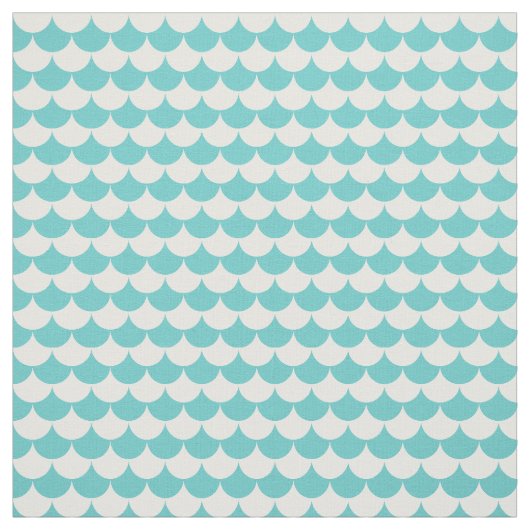 Aqua White Pattern-schalen Stof (Swatch)