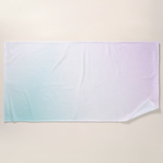 Aqua White Pink Tie Dye Ombre Strandlaken (Voorkant)