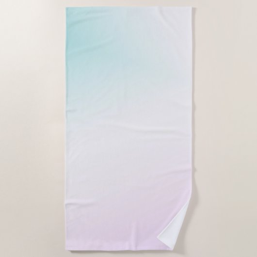 Aqua White Pink Tie Dye Ombre Strandlaken (Voorkant)