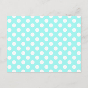 Aqua & White Polka Dot Wedding RSVP Briefkaart