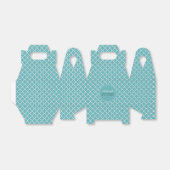 Aqua White Quatrefoil Baby shower Bedankdoosjes (Uitgevouwen)