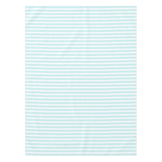 Aqua/White Simple Stripes Pattern Tafelkleed (Voorkant)