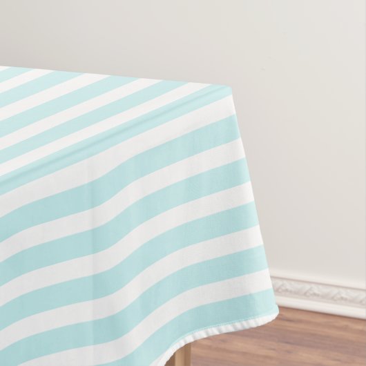Aqua/White Simple Stripes Pattern Tafelkleed (Voorbeeld)