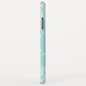 Aqua White Sneeuwvlokken Kerstvakantie Monogram Case-Mate iPhone Case (Achterkant/rechts)