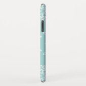 Aqua White Sneeuwvlokken Kerstvakantie Monogram Case-Mate iPhone Case (Achterkant/rechts)