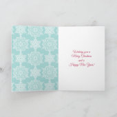 Aqua White Sneeuwvlokken Vrolijk Kerstfeest Foto Feestdagen Kaart (Binnen)