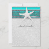 Aqua & White Starfish Beach Sweet 16 uitnodigingen (Achterkant)