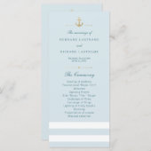 Aqua White Striped Nautical Program Rack-Kaarten Programmakaart (Voorkant / Achterkant)