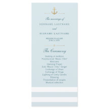 Aqua White Striped Nautical Program Rack-Kaarten