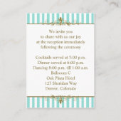 Aqua, White Stripes Gold Scroll Enclosure Kaart (Achterkant)