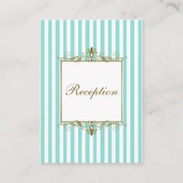 Aqua, White Stripes Gold Scroll Enclosure Kaart