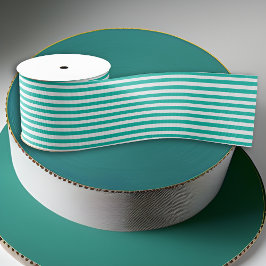 Aqua-White Stripes Pattern Grosgrain Lint