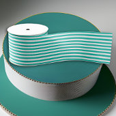 Aqua-White Stripes Pattern Grosgrain Lint